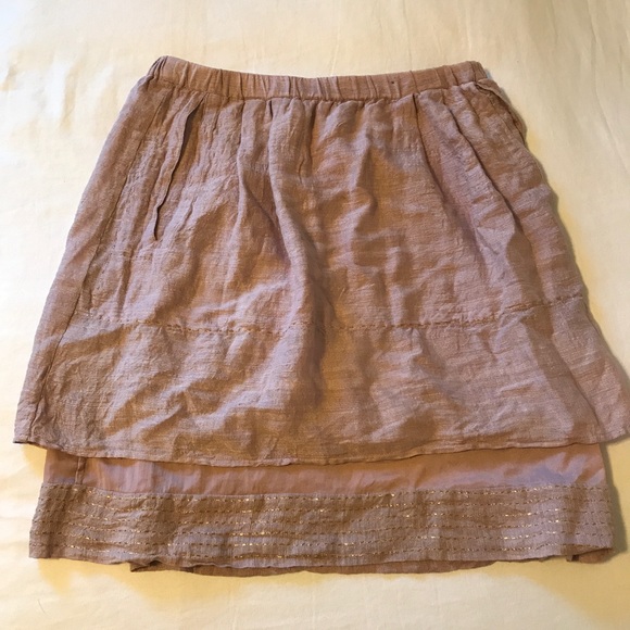 Anthropologie One September Pink Silk Skirt - Picture 1 of 2